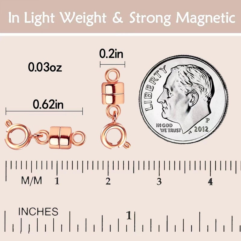 OHINGLT Strong Magnetic Necklace Clasps and Closures,Rose Gold and Silver Plated Jewelry Clasps Converters for Bracelet Necklaces Chain - Image 2